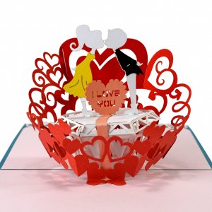 Kiss love 3D pop up card