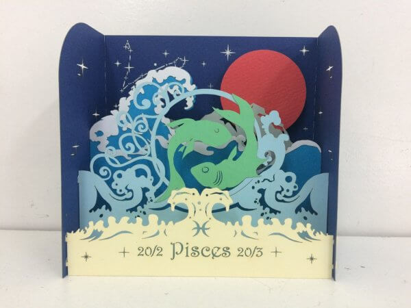 zodiac popup card Pisces