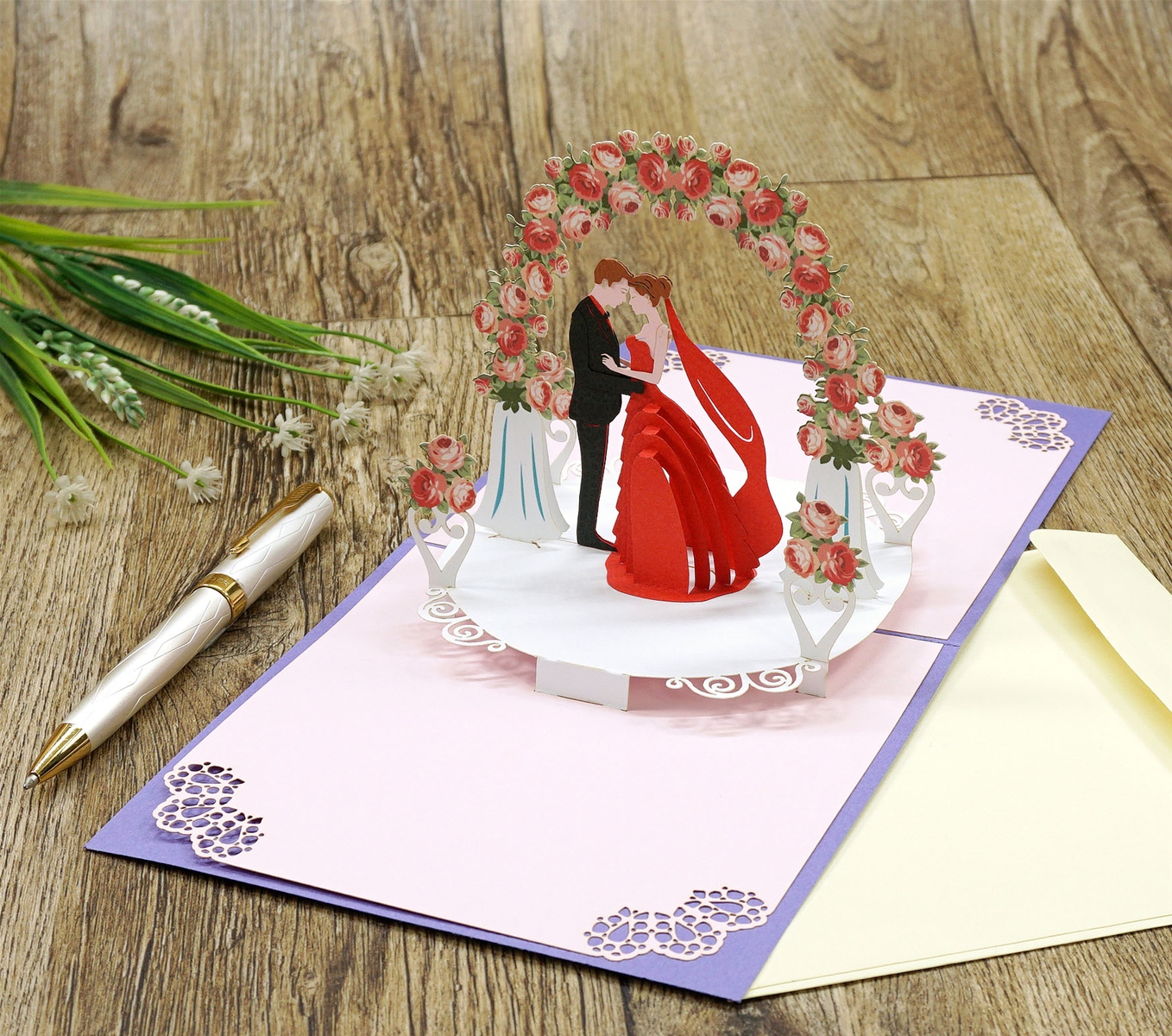 Popup Card WD23  Wedding Popup Cards  Handmadegifts Regarding Pop Up Wedding Card Template Free