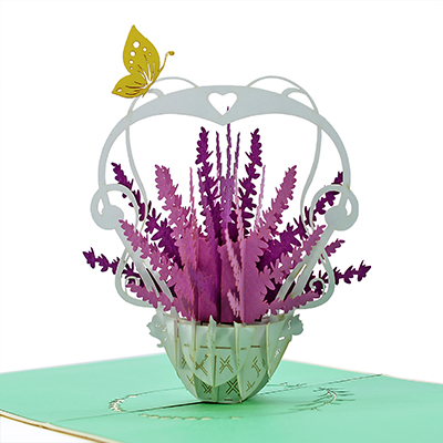 Lavender Vase Popup Card