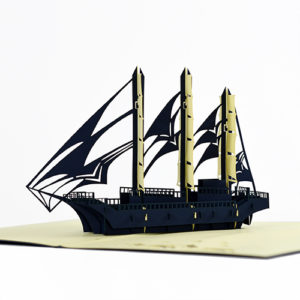 black sailboat popup card