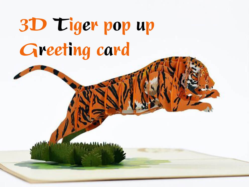Tiger symbol and Spirit Animal with 3D pop up greeting card - Viet Nam  Popup Cards And Handicrafts