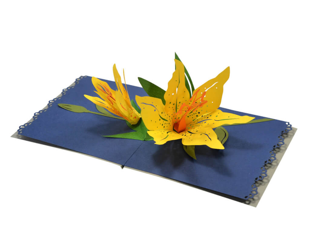 3D card lilies flower
