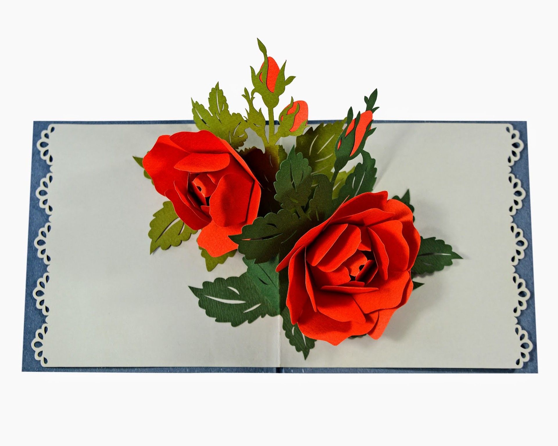 Red rose 3D card