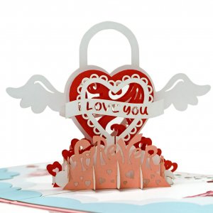 Heart 3D popup greeting card