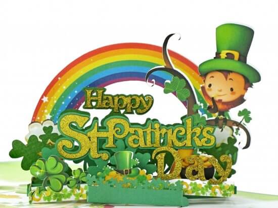 3D greeting popup card Patrick day