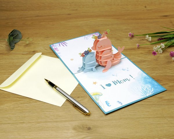 3D popup greeting card for Mother