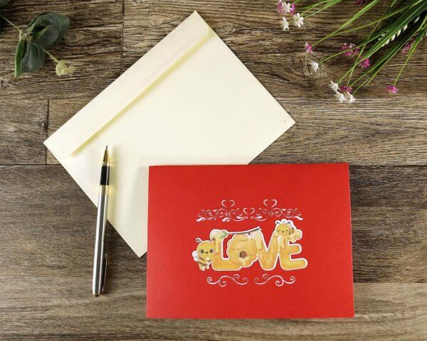 3D sweet honey love card