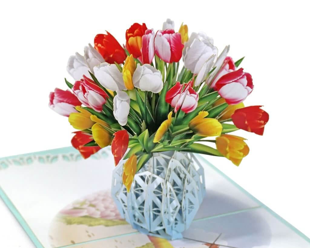 3D flower popup card tulip