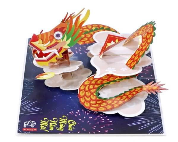 3D pop-up card Dragon zodiac