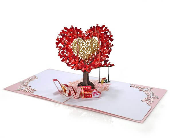 Love 3D Tree heart Popup greeting card